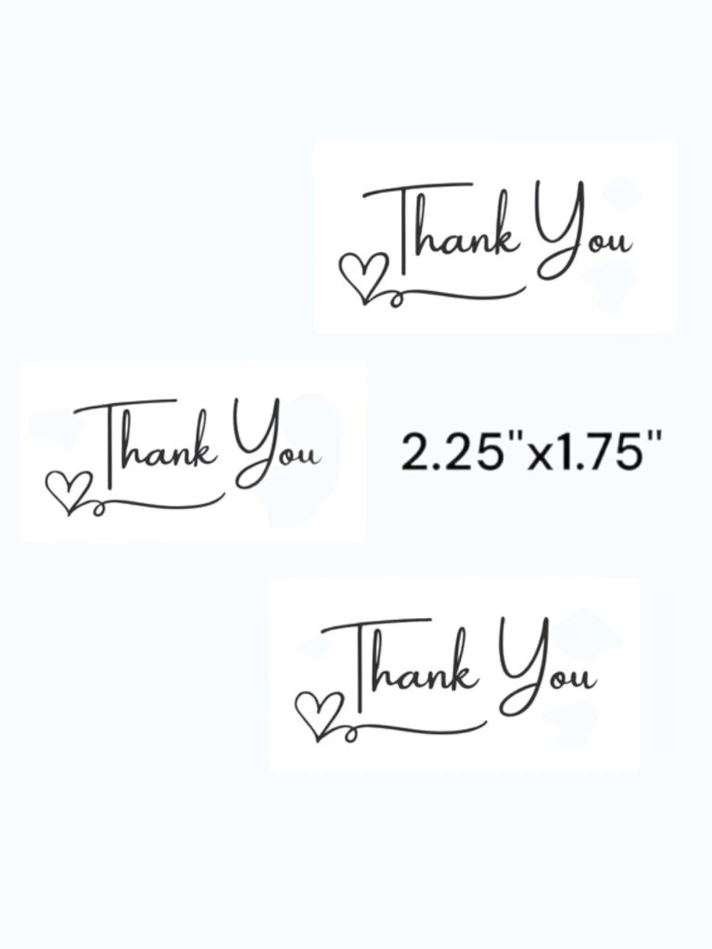 250 Thank You Sticker Pack Rectangle 2.25x1.75" Small Business Simple Happy Mail - Picture 2 of 4